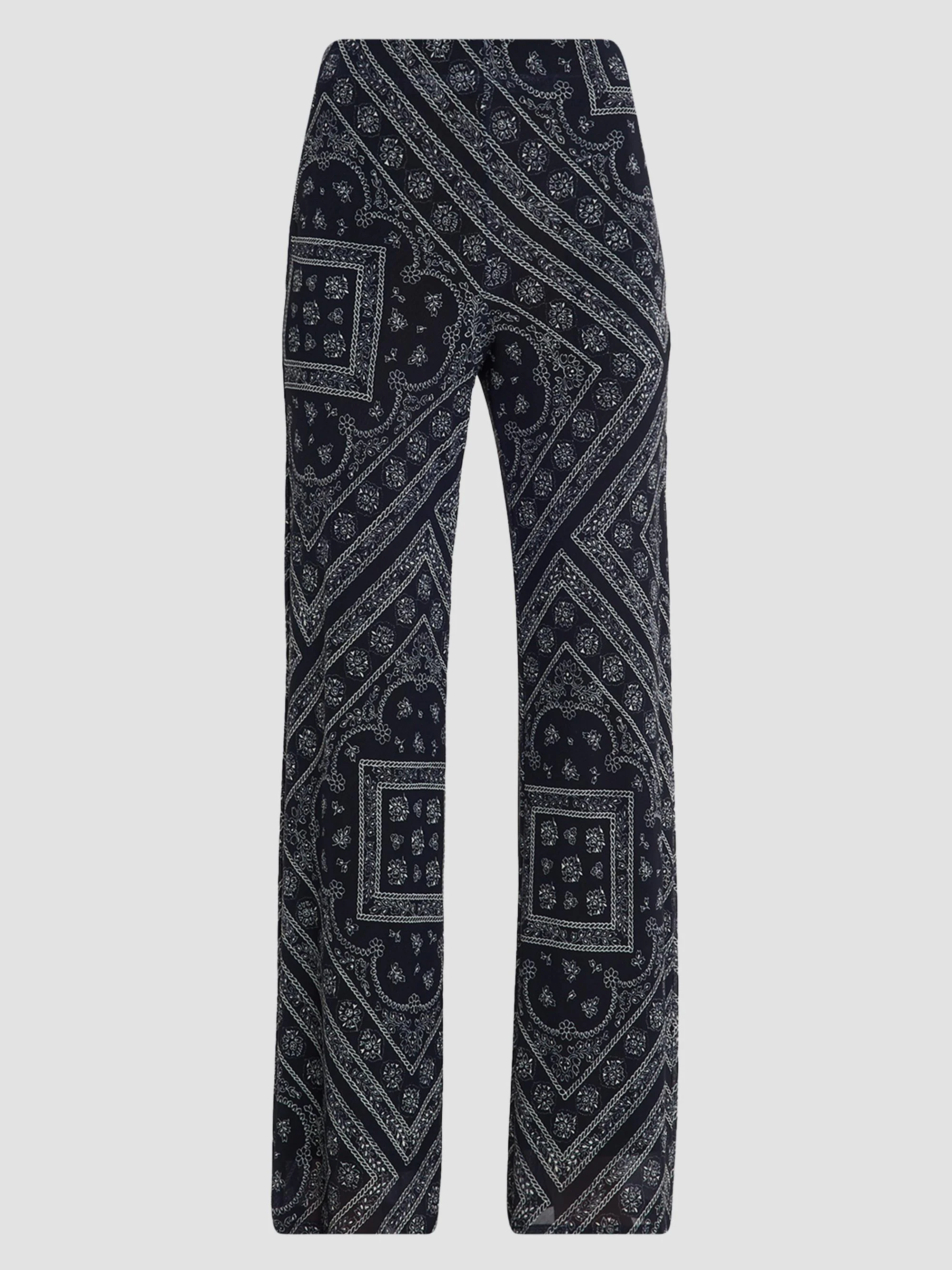 Women's Hadria Paisley Print High-Rise Pants - Navy Dove - 1