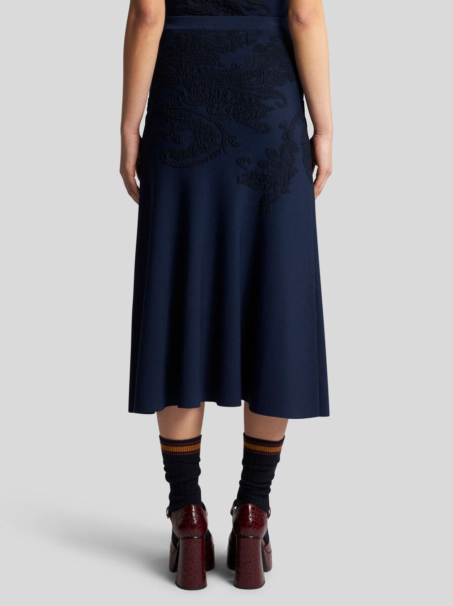 COTTON JACQUARD MIDI SKIRT - 5