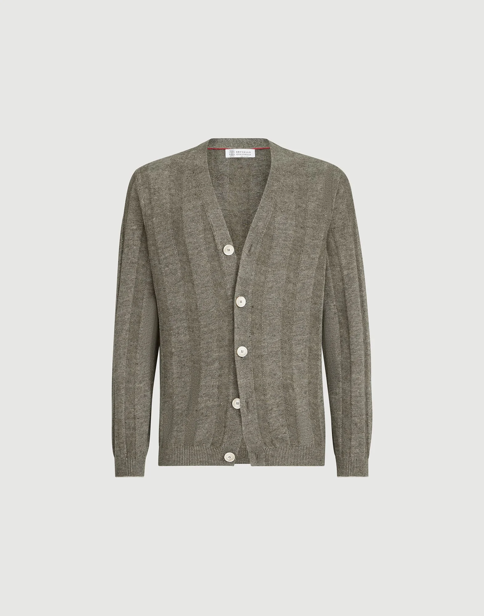 Linen and cotton textured rib cardigan - 1