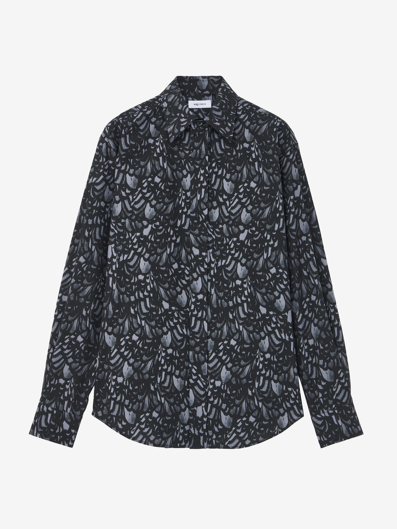 Feather Print Relaxed Shirt 1