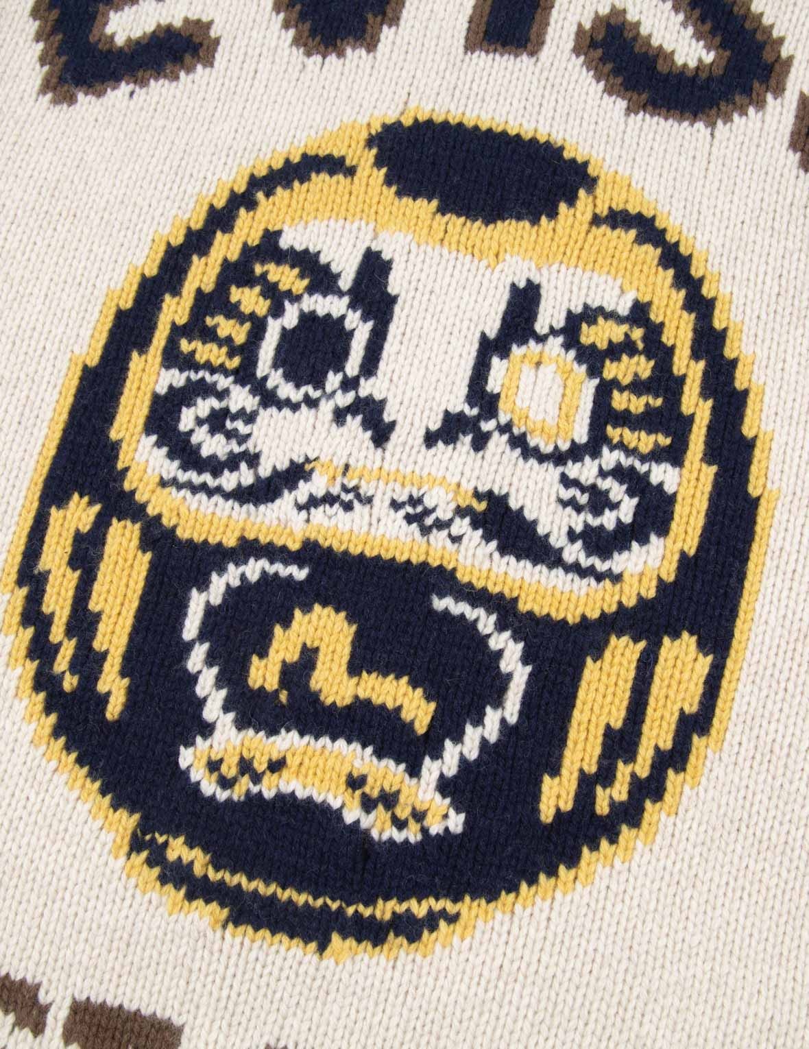 DARUMA INTARSIA-KNIT ZIP-UP SWEATER - 10