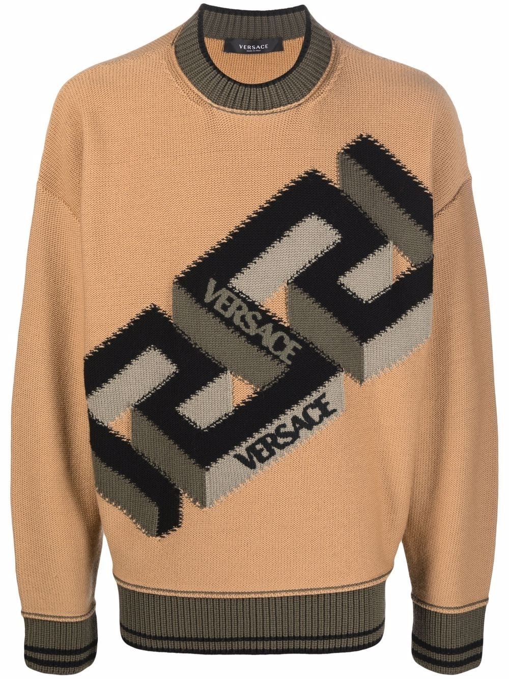 logo-print crew neck jumper - 1