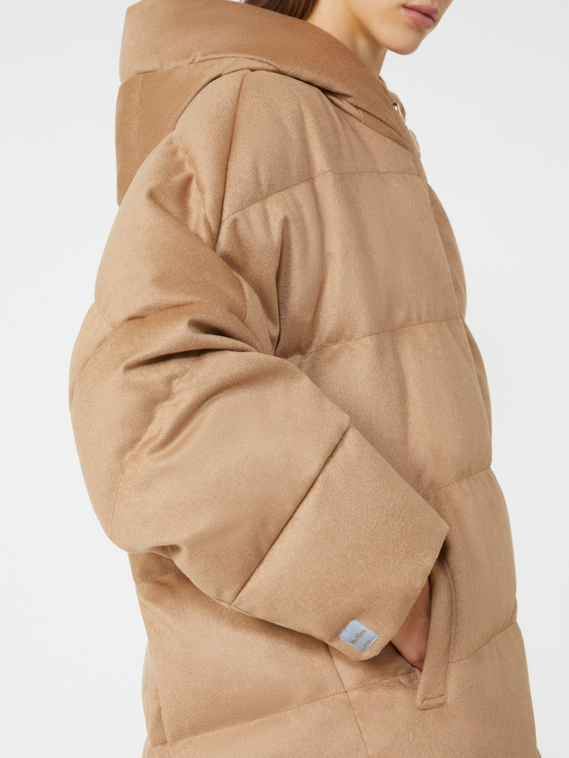 DESIDERIO Reversible down jacket in camel and water-repellent taffeta 5