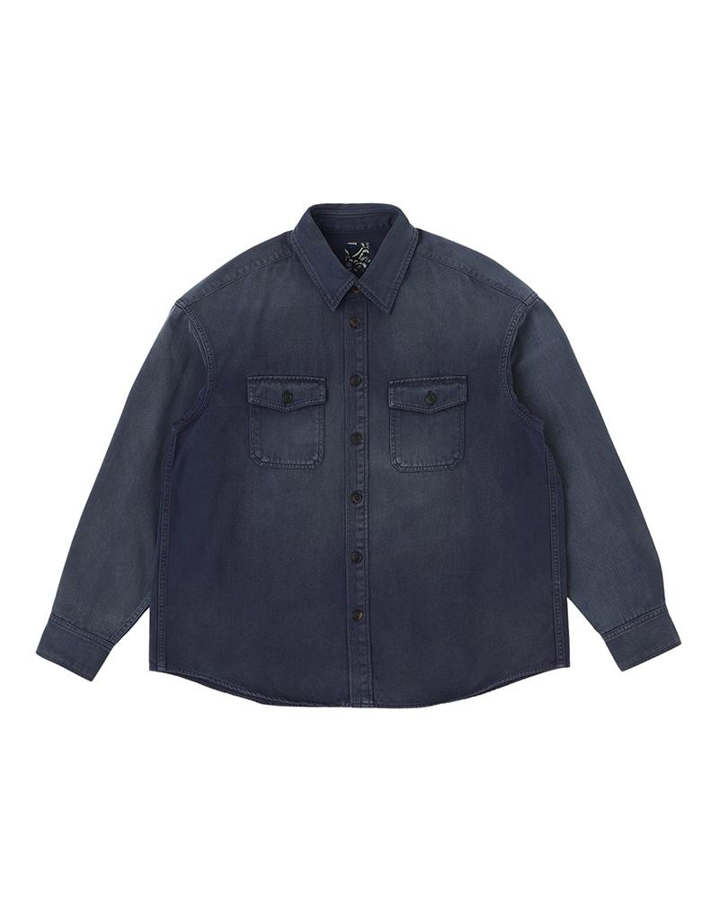 LUMBER L/S DMGD INDIGO - 1