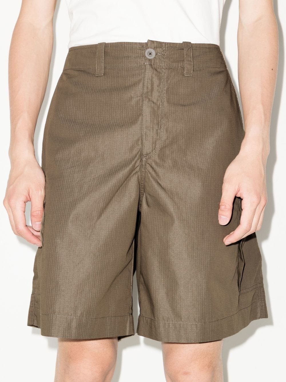 fine-check cargo shorts - 2