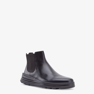 FENDI Black leather ankle boots outlook