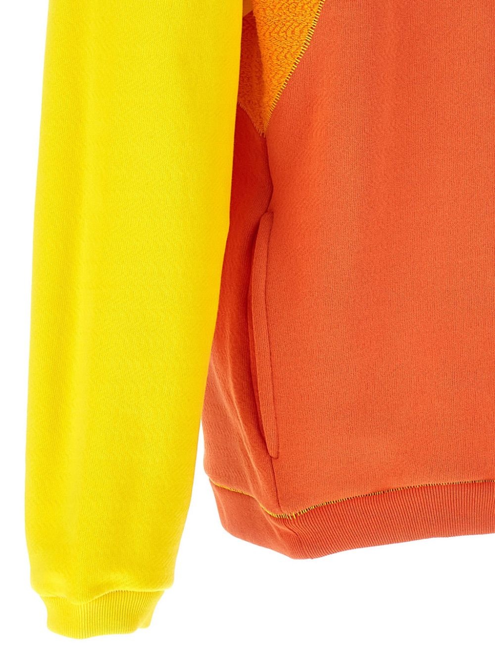 gradient-effect panelled cotton hoodie - 4