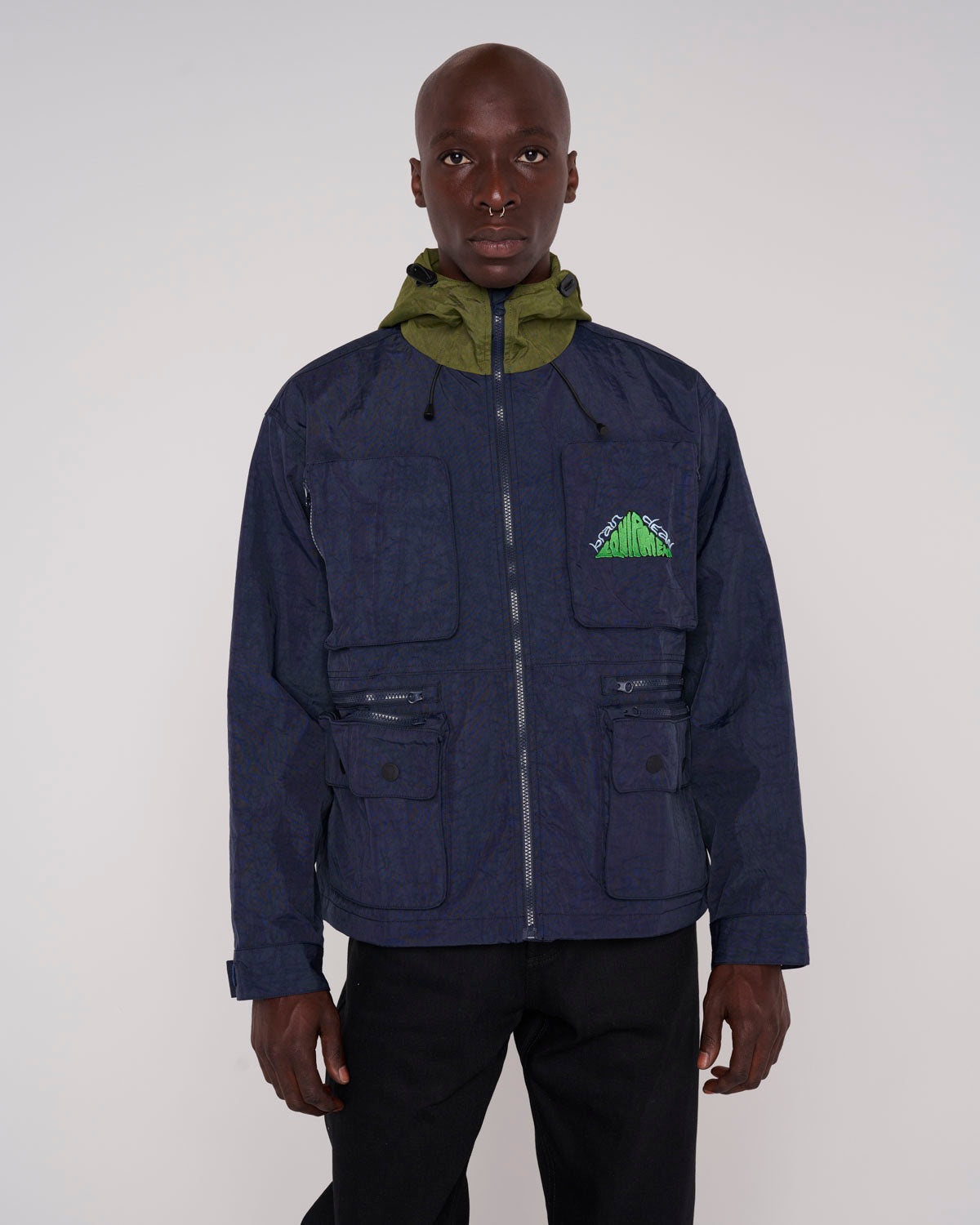 Cropped Hunting Jacket - Navy - 4