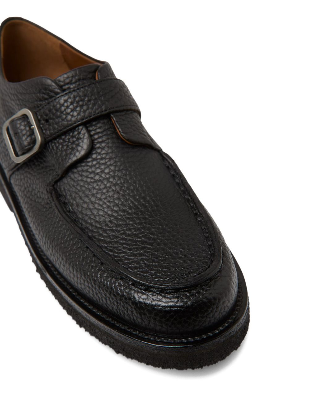 buckled pebbled loafers - 4
