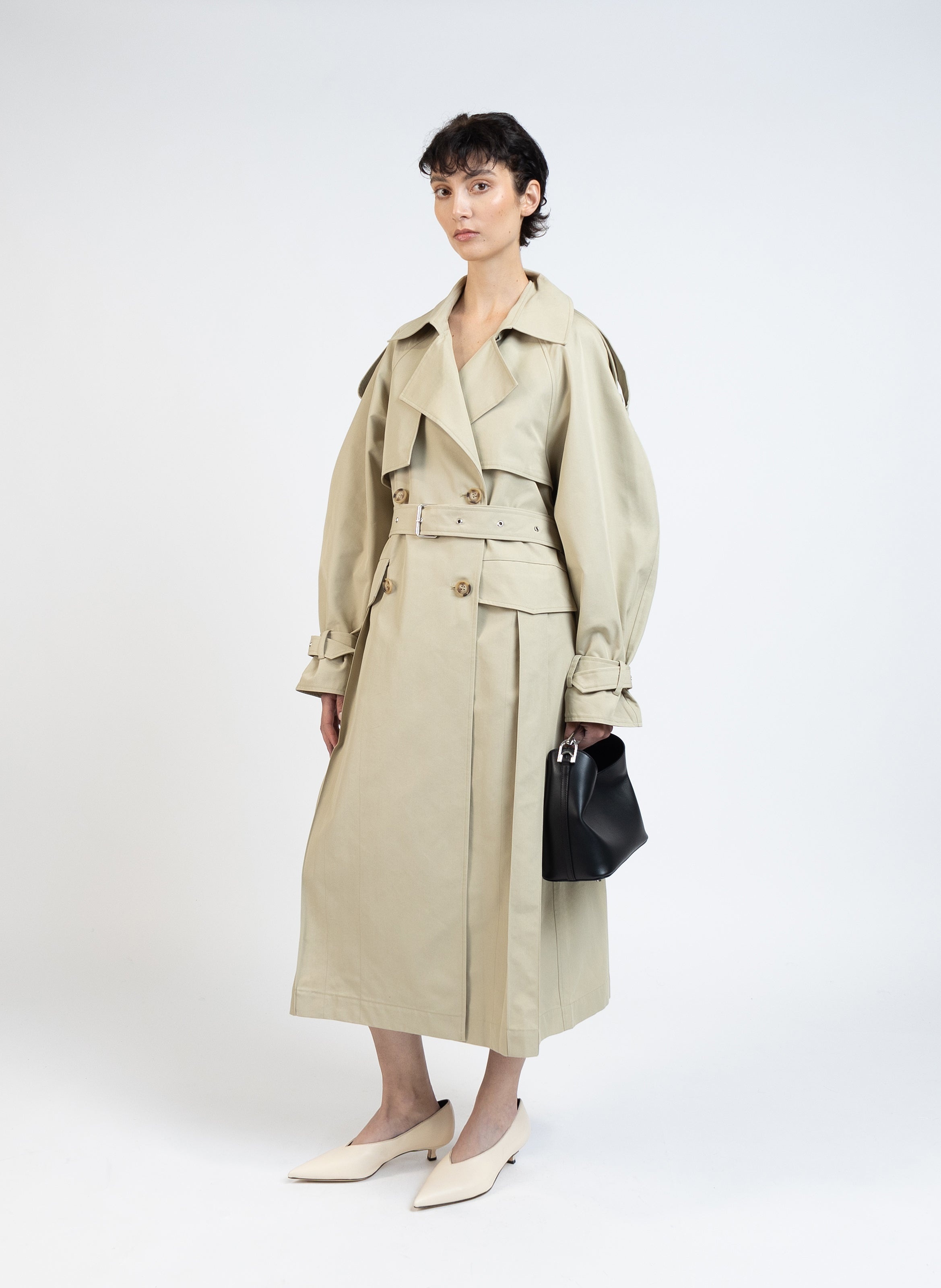 Gabardine Trench Coat/Beige - 3