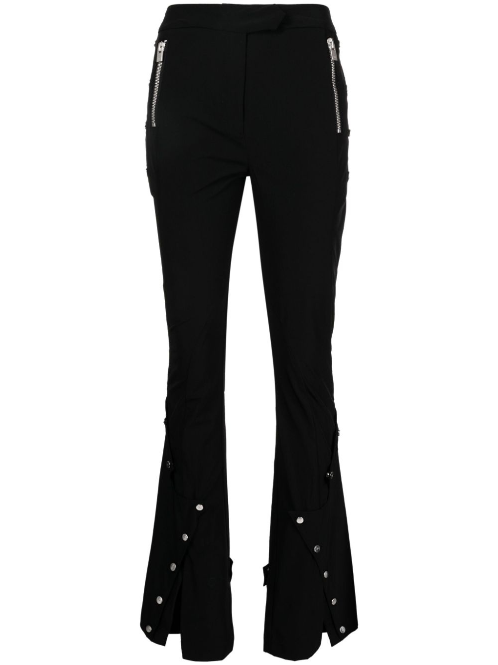 button-detailing flared trousers - 1