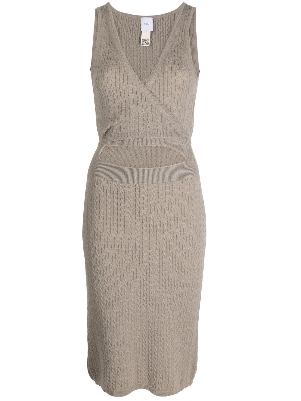 cable-knit cut-out dress - 1