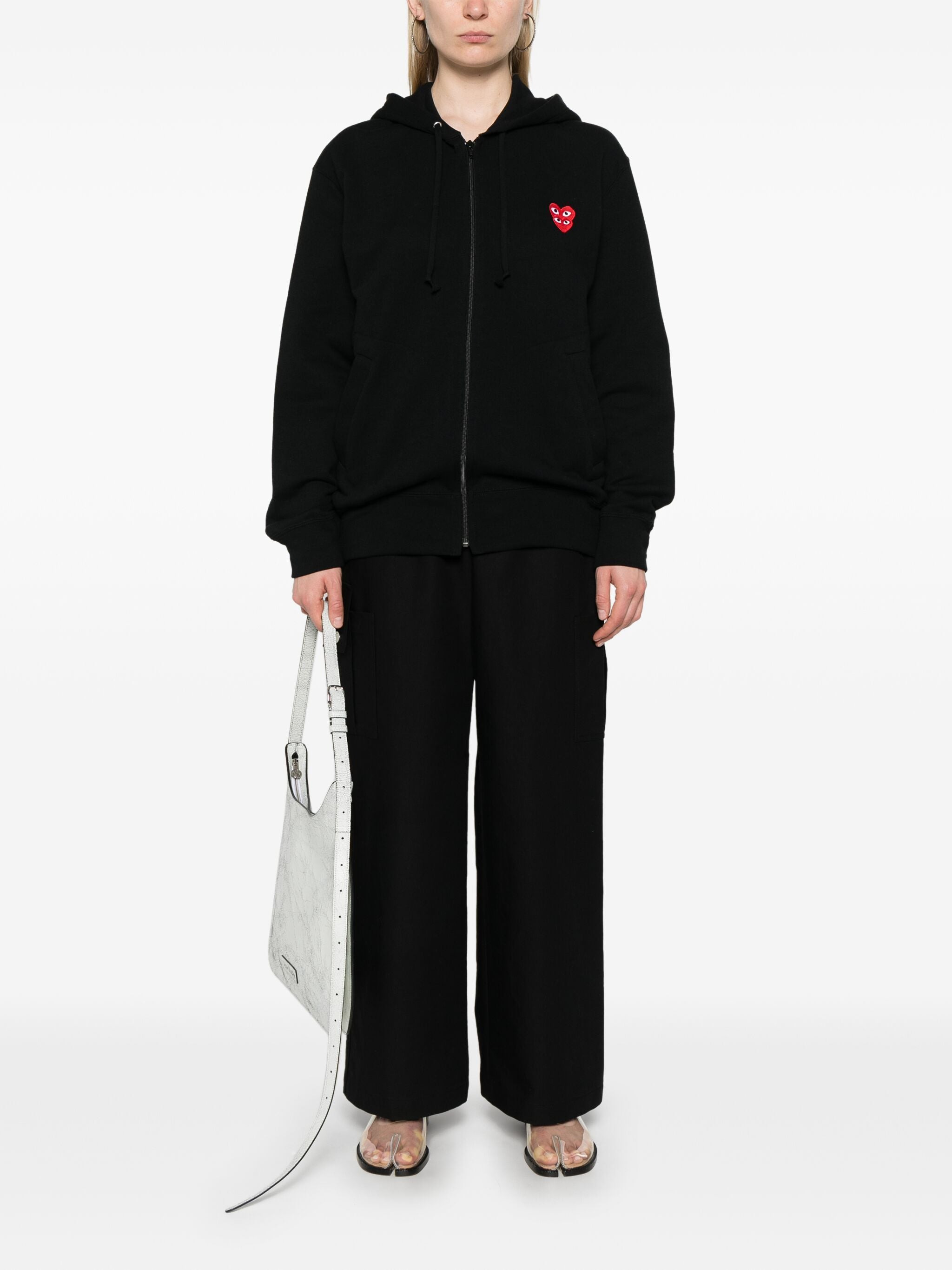 Comme Des GarÇons Play Double Heart-patch Hoodie - 4