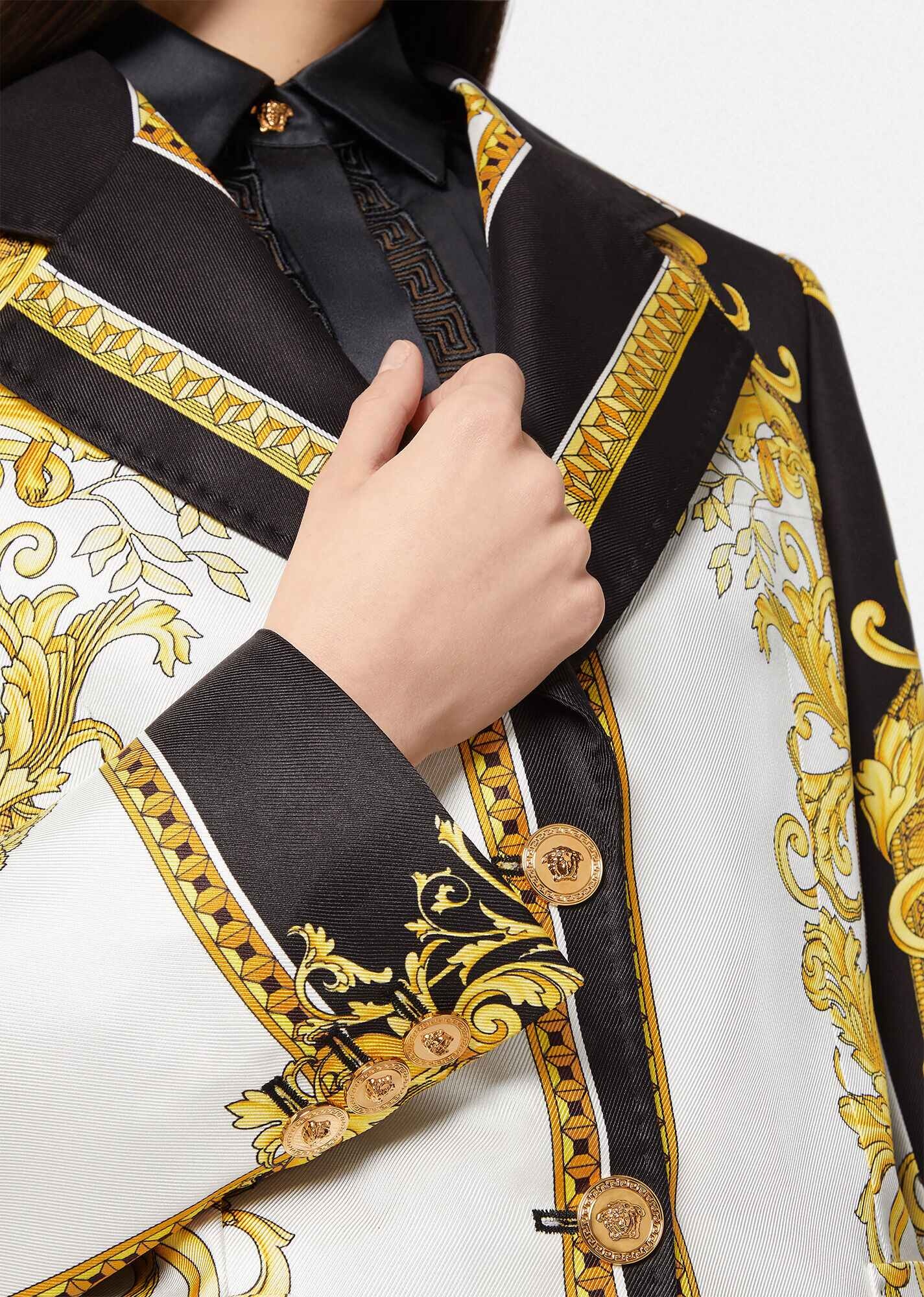 Medusa Renaissance Print Silk Blazer - 5