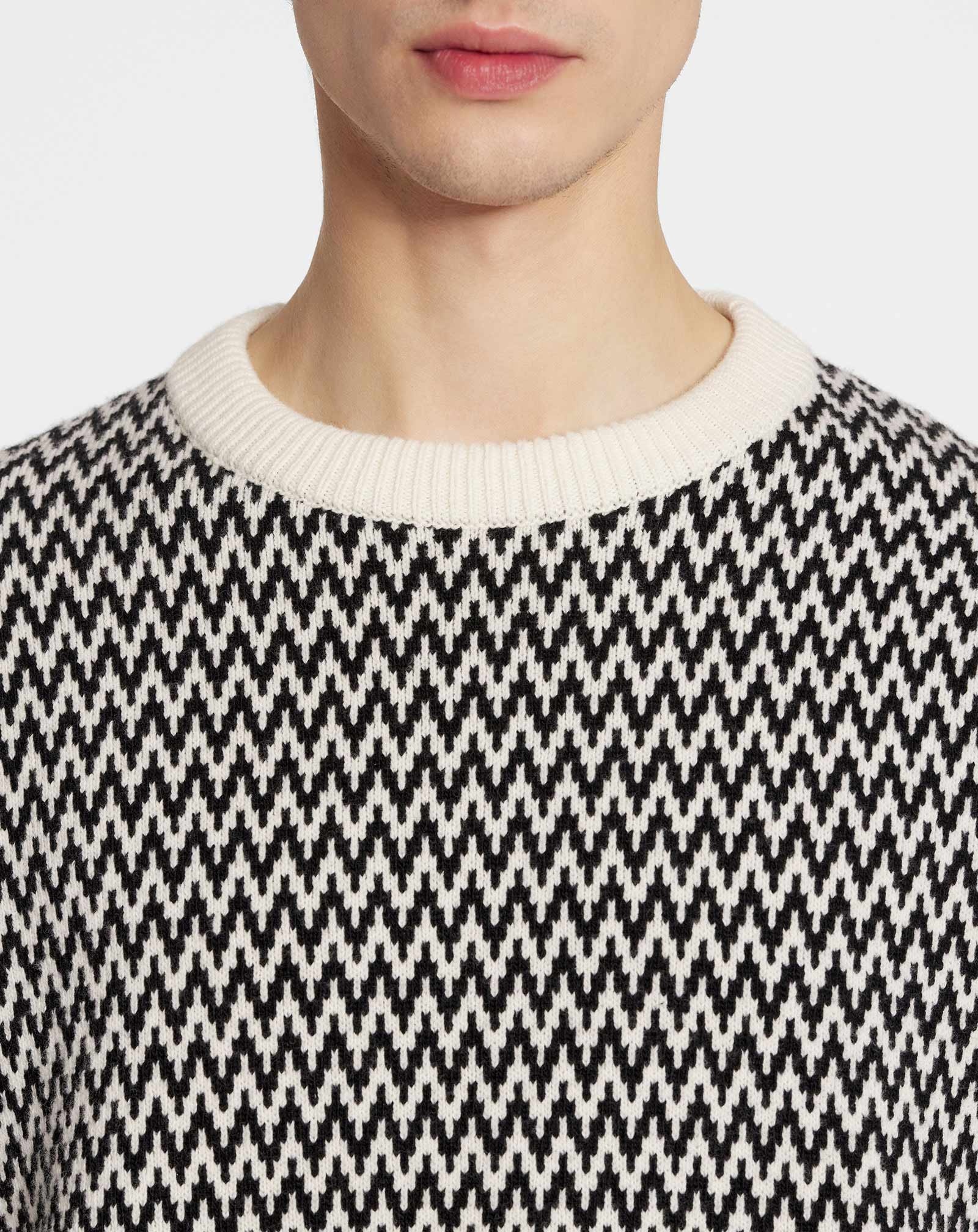 CURB HERRINGBONE CREWNECK SWEATER IN MERINO WOOL - 5