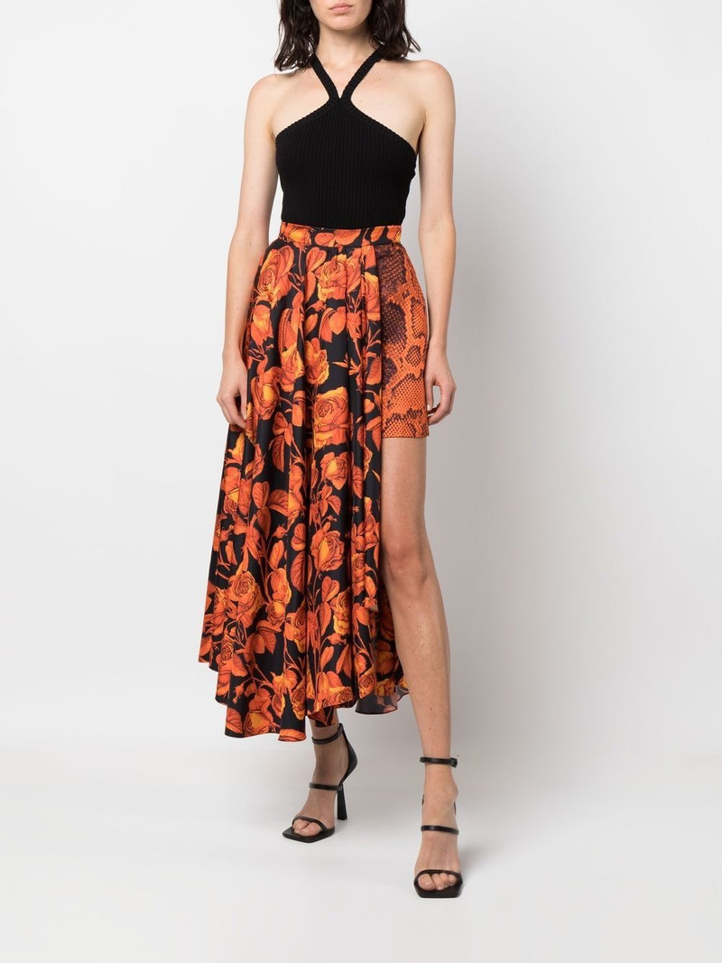 Roberto Cavalli mix-print silk skirt outlook