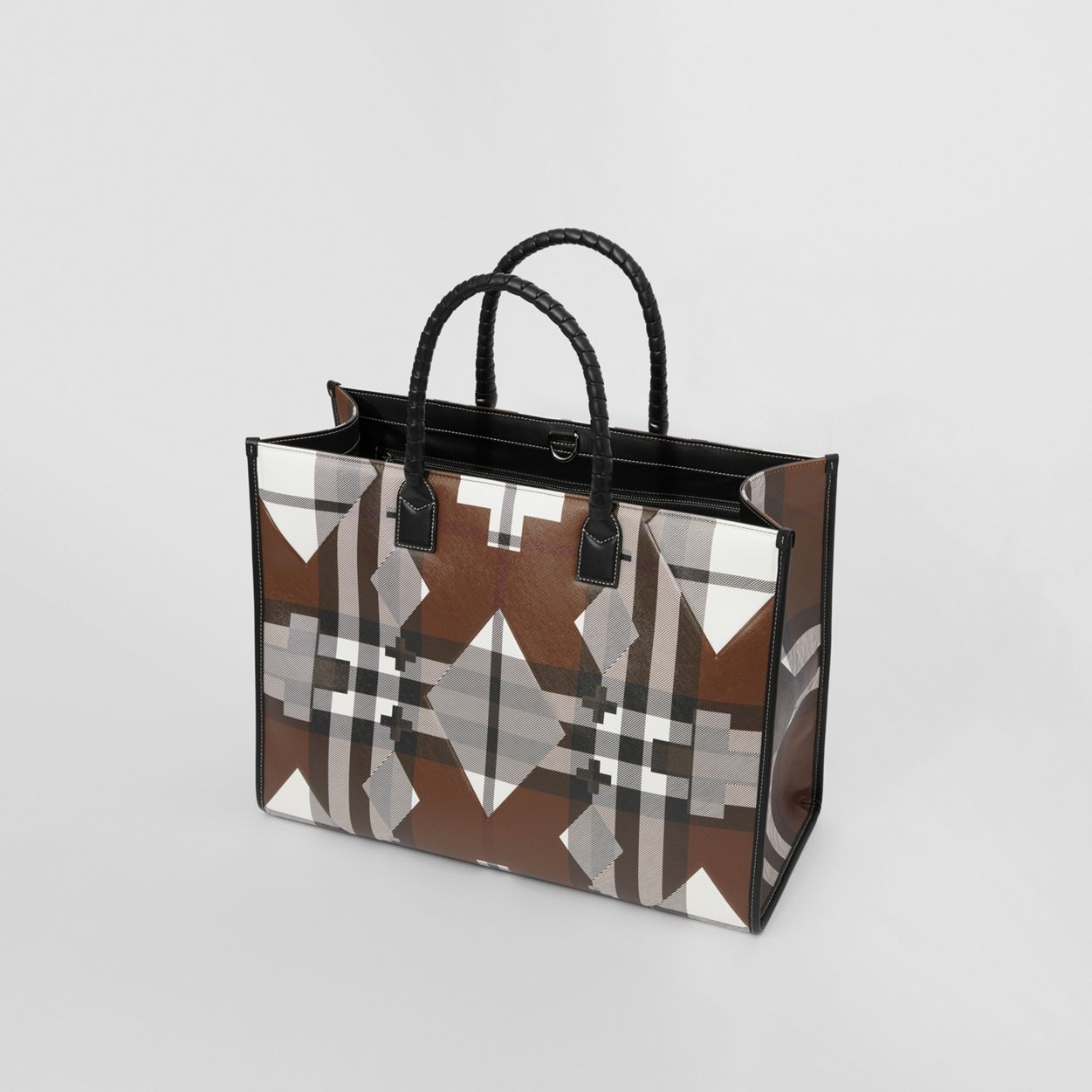 Geometric Check Tote - 3