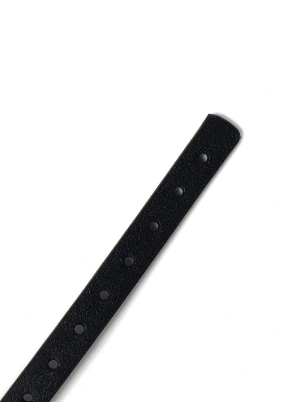 heart-plaque leather choker - 5