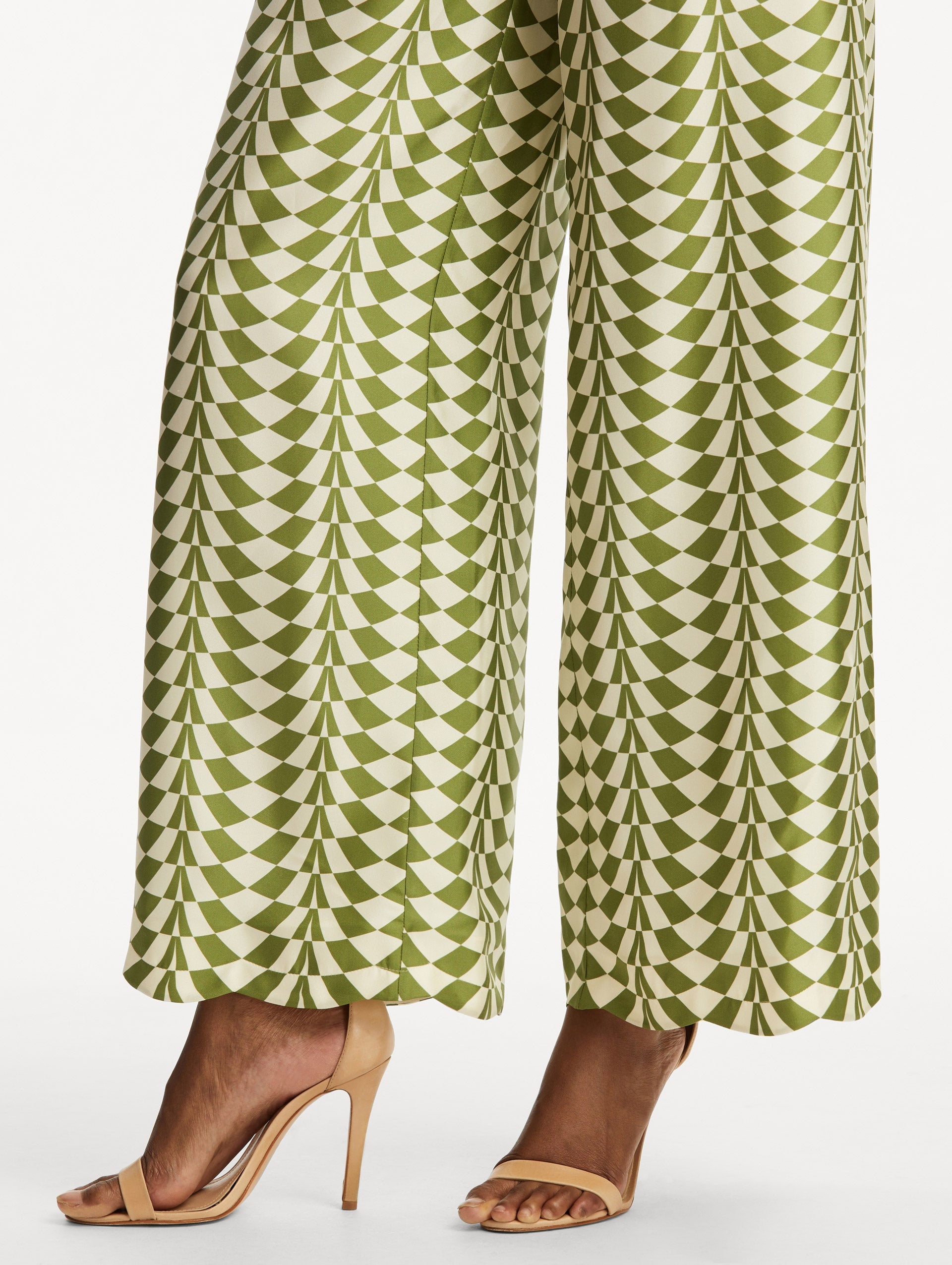 GEO SILK TWILL WIDE LEG PANT - 6