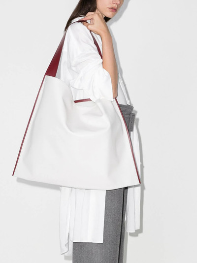 Jil Sander contrast trim oversized tote bag outlook