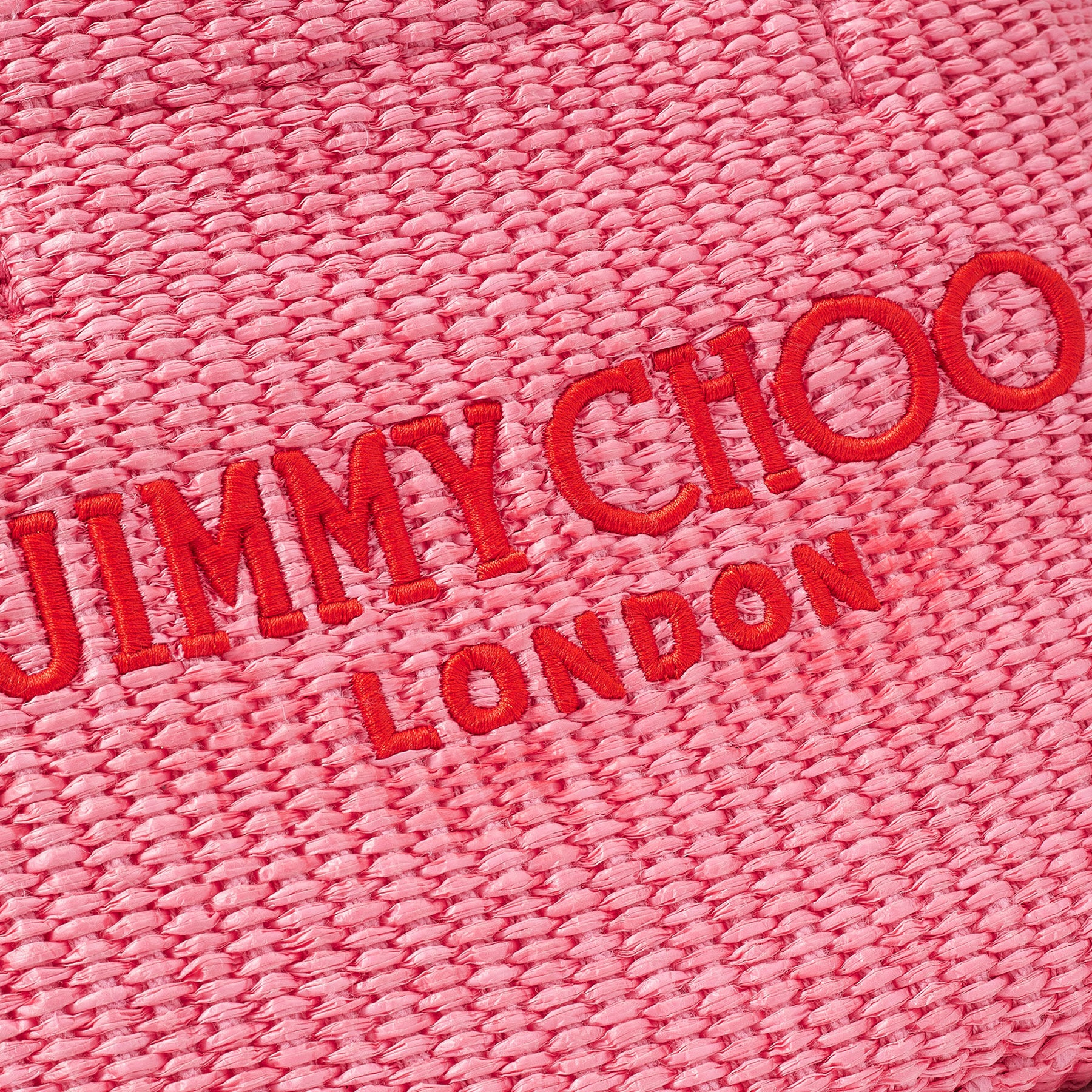 Beach Tote E/W Mini
Candy Pink Raffia Embroidered Mini Tote Bag - 3