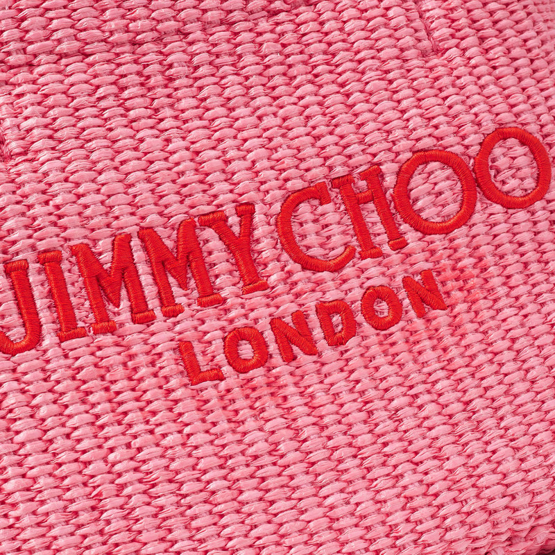 Beach Tote E/W Mini
Candy Pink Raffia Embroidered Mini Tote Bag 3