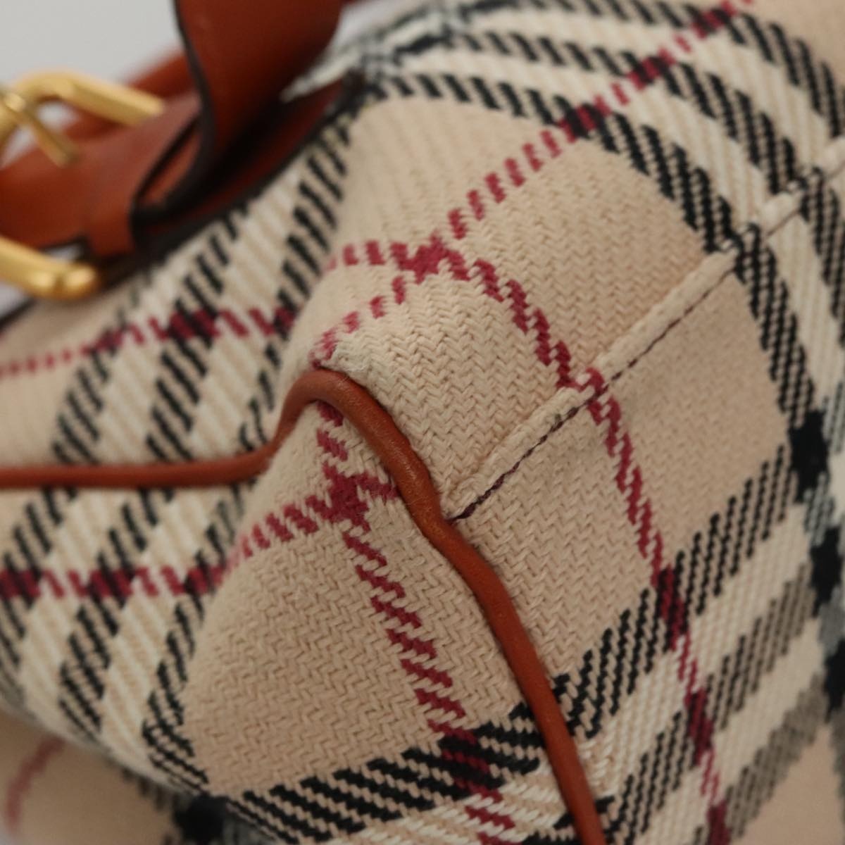 Burberry Nova Check Hand Bag Canvas Beige - 10