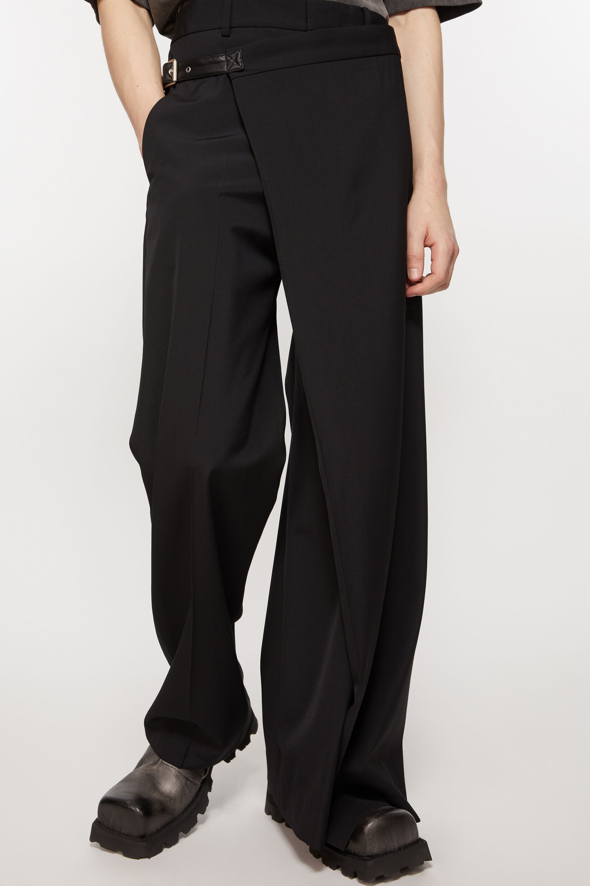 Wrap over trousers - Black - 5