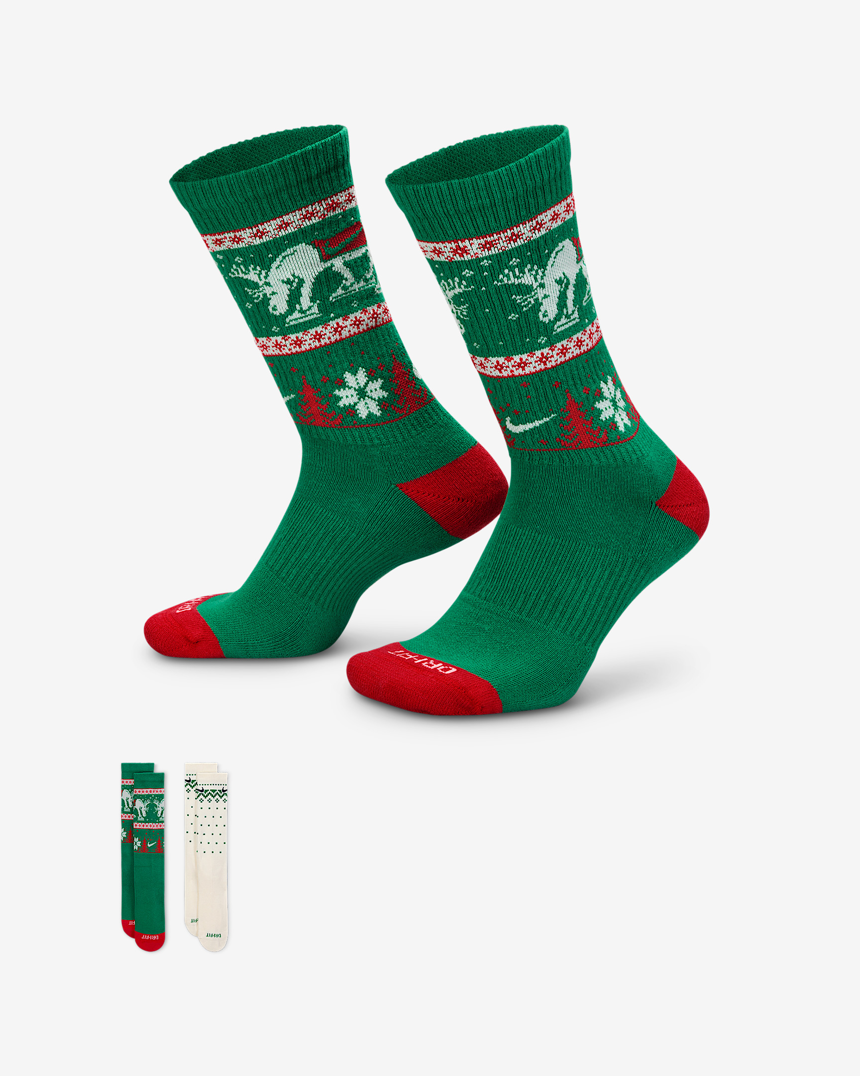 Nike Everyday Plus Cushioned Winter Wonderland Crew Socks (2 Pairs) - 1