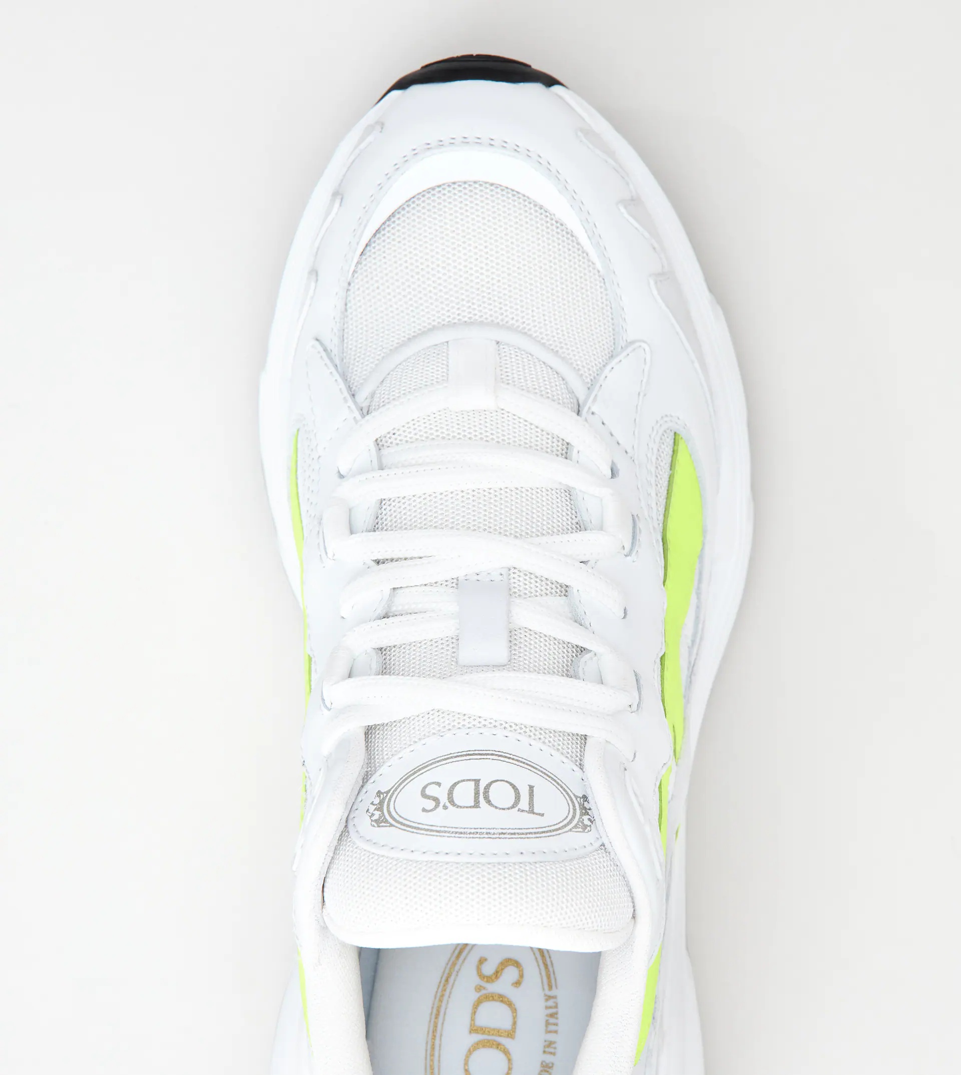 SNEAKERS IN LEATHER AND TECHNICAL FABRIC - WHITE, YELLOW - 4