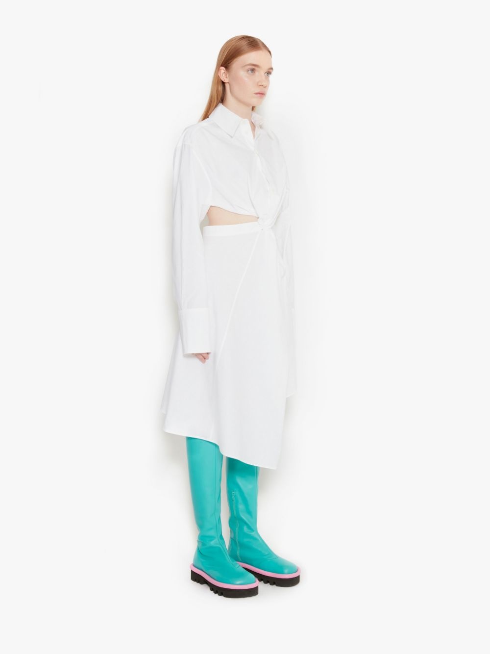 TWISTED CUT OUT SHIRT DRESS - 3