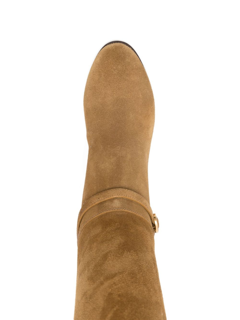 buckle-strap suede boots - 4