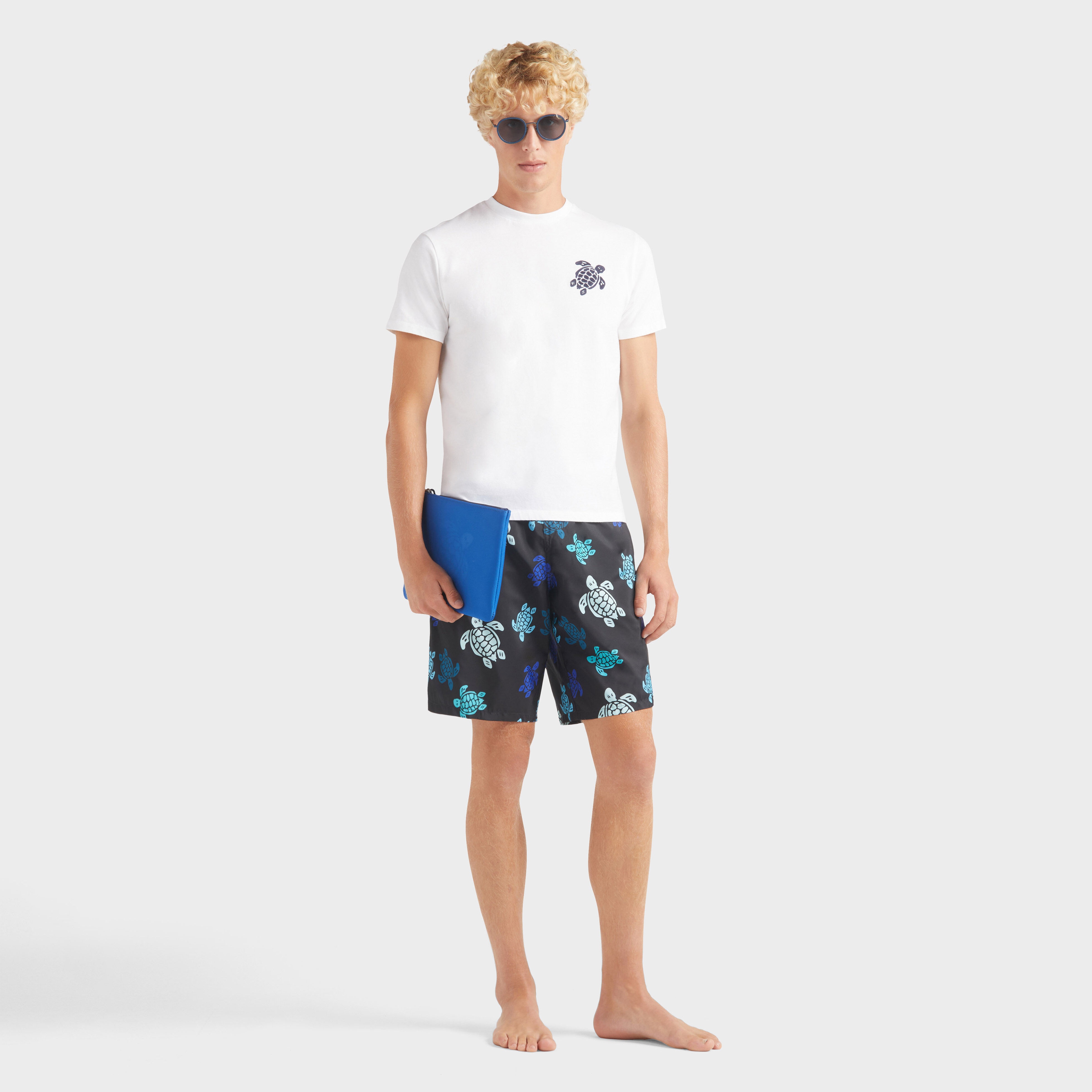 Men Organic Cotton T-shirt Embroidered Turtle - 5