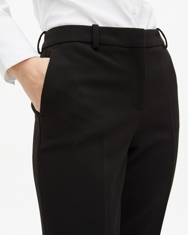 BLACK CREPE SUIT PANTS STRAIGHT TAILORED CUT 5