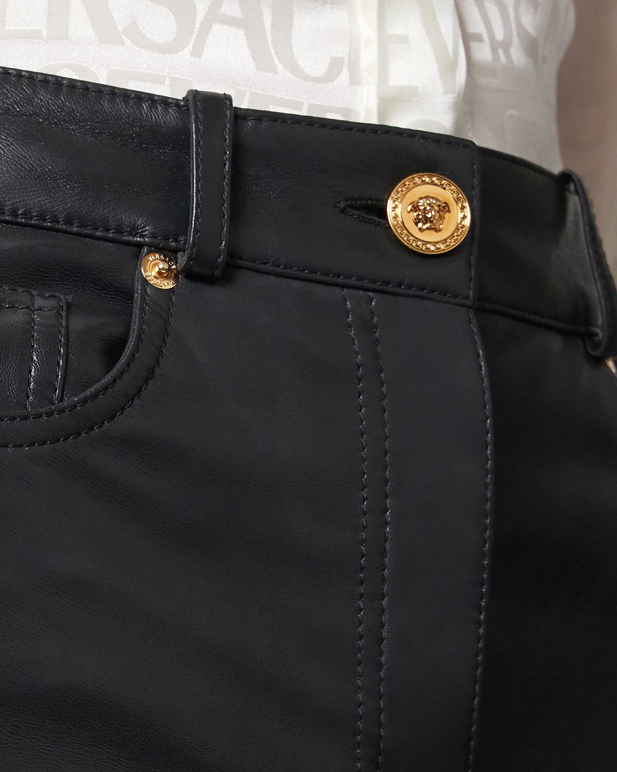 Medusa Leather Trousers - 3