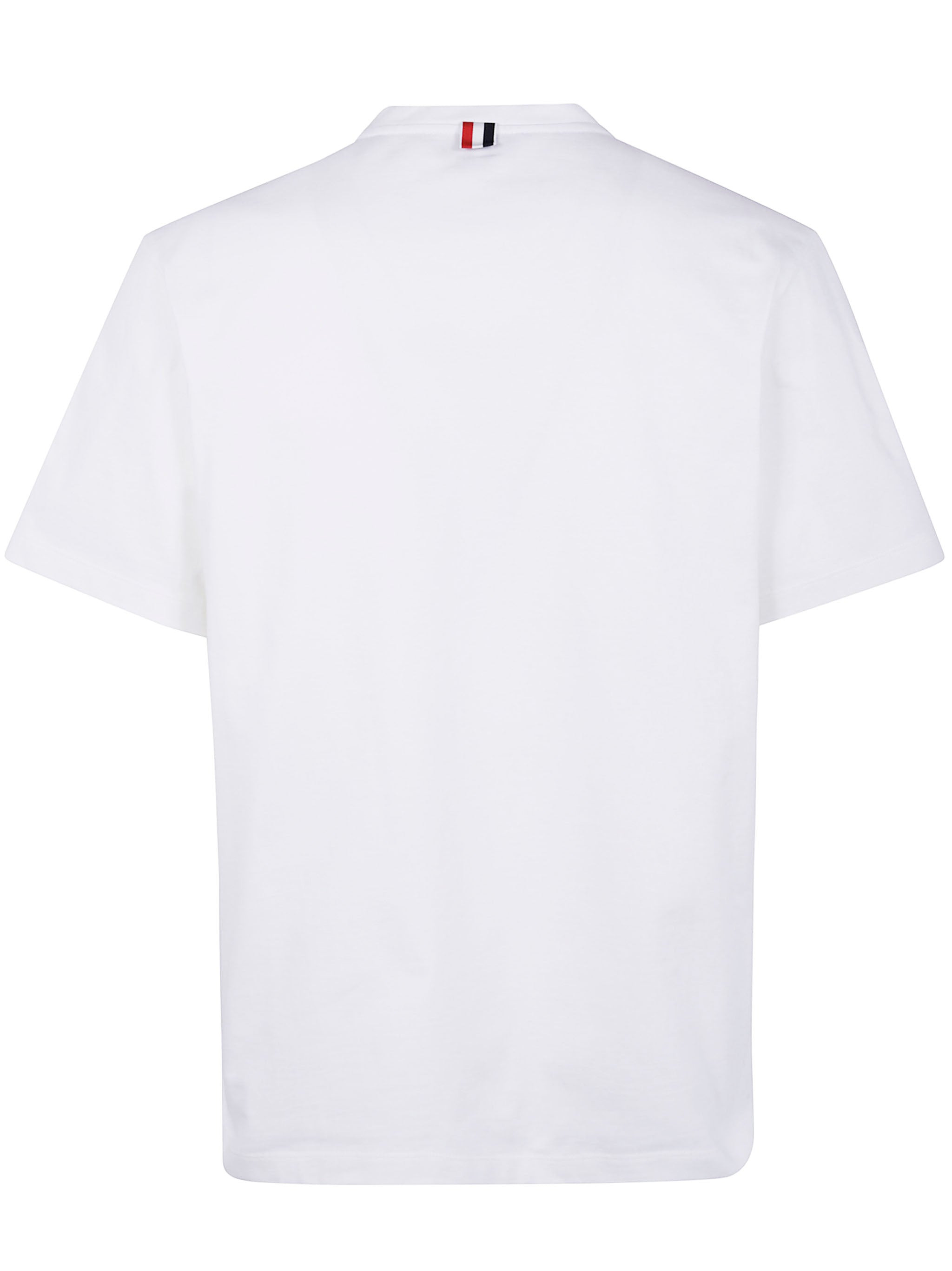 Thom Browne Men Oversized Short Sleeve Tee With Embroidered Rwb Pocket Trim In Heavy Jersey - 6