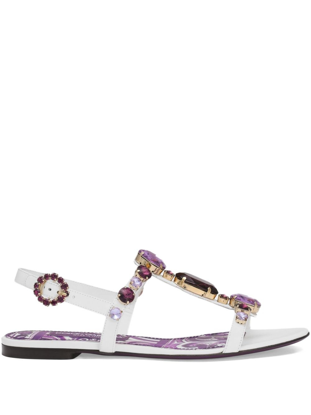 Dolce & Gabbana Women Maiolica Leather Sandals - 1