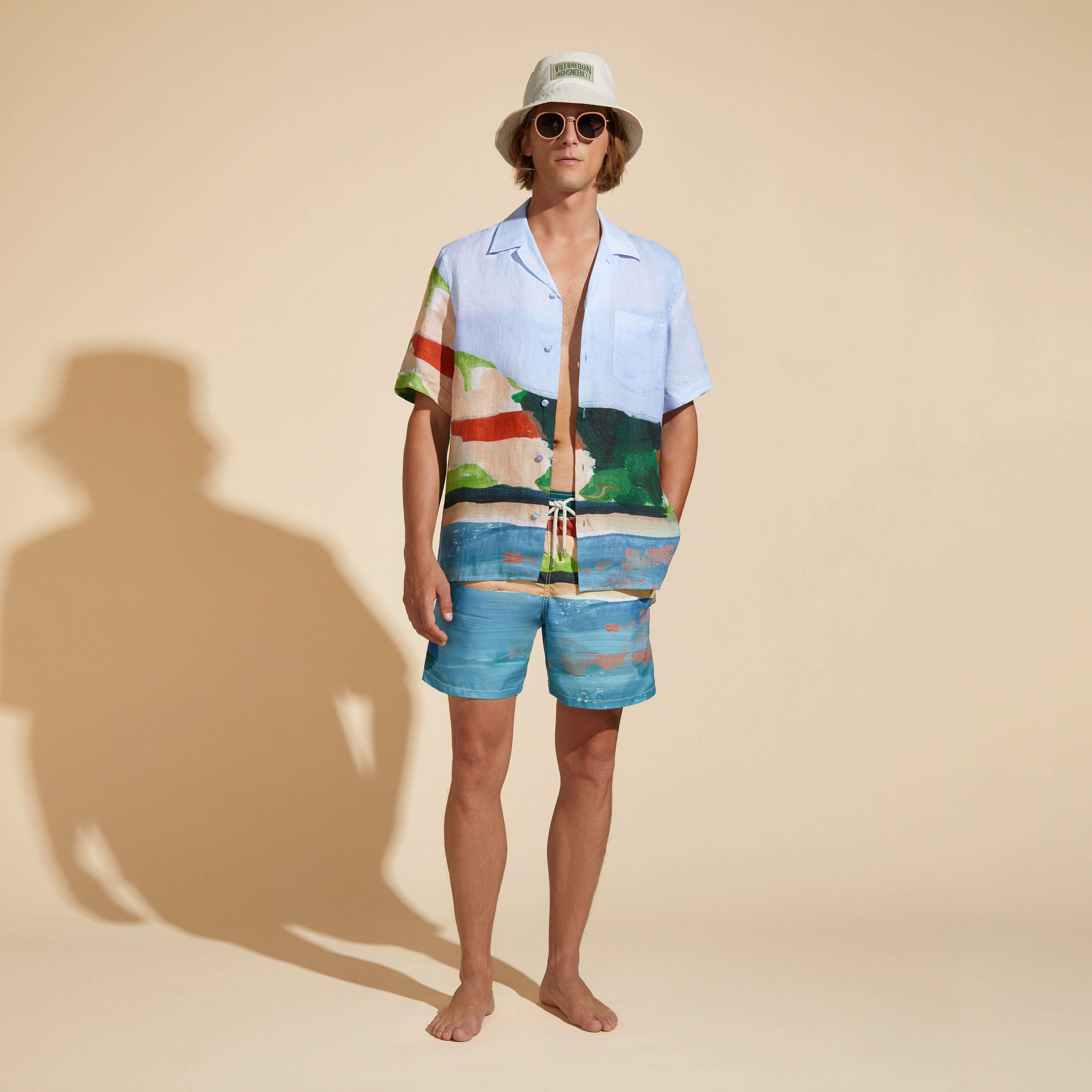 Men Linen Bowling Shirt 360 Landscape - Vilebrequin x Highsnobiety - 5