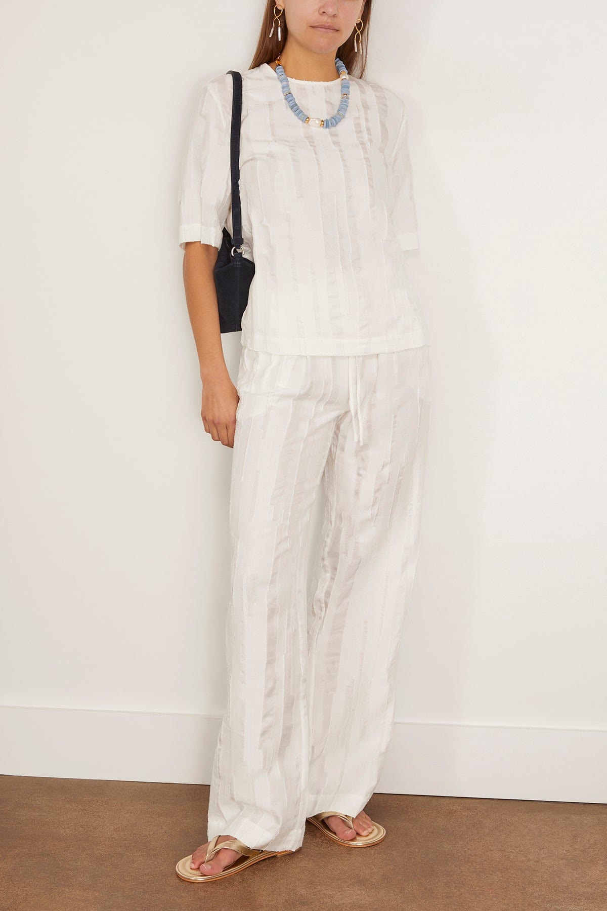 Toba Round Neck Blouse in Ivory - 2