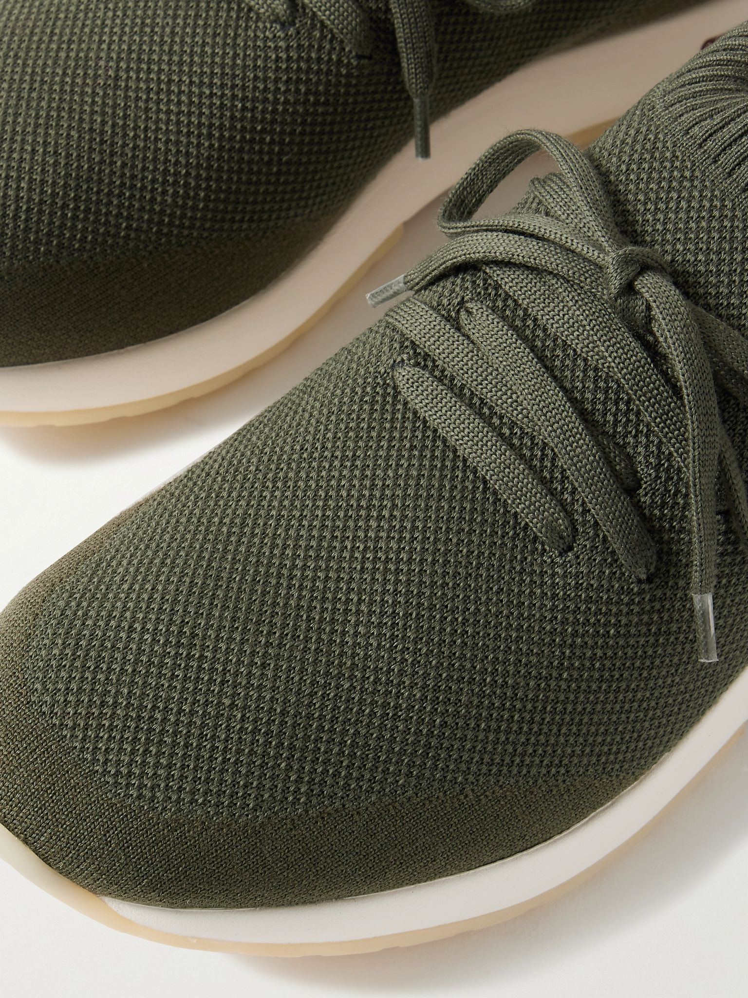 360 Flexy Walk Leather-Trimmed Wish® Wool Sneakers Green - 6