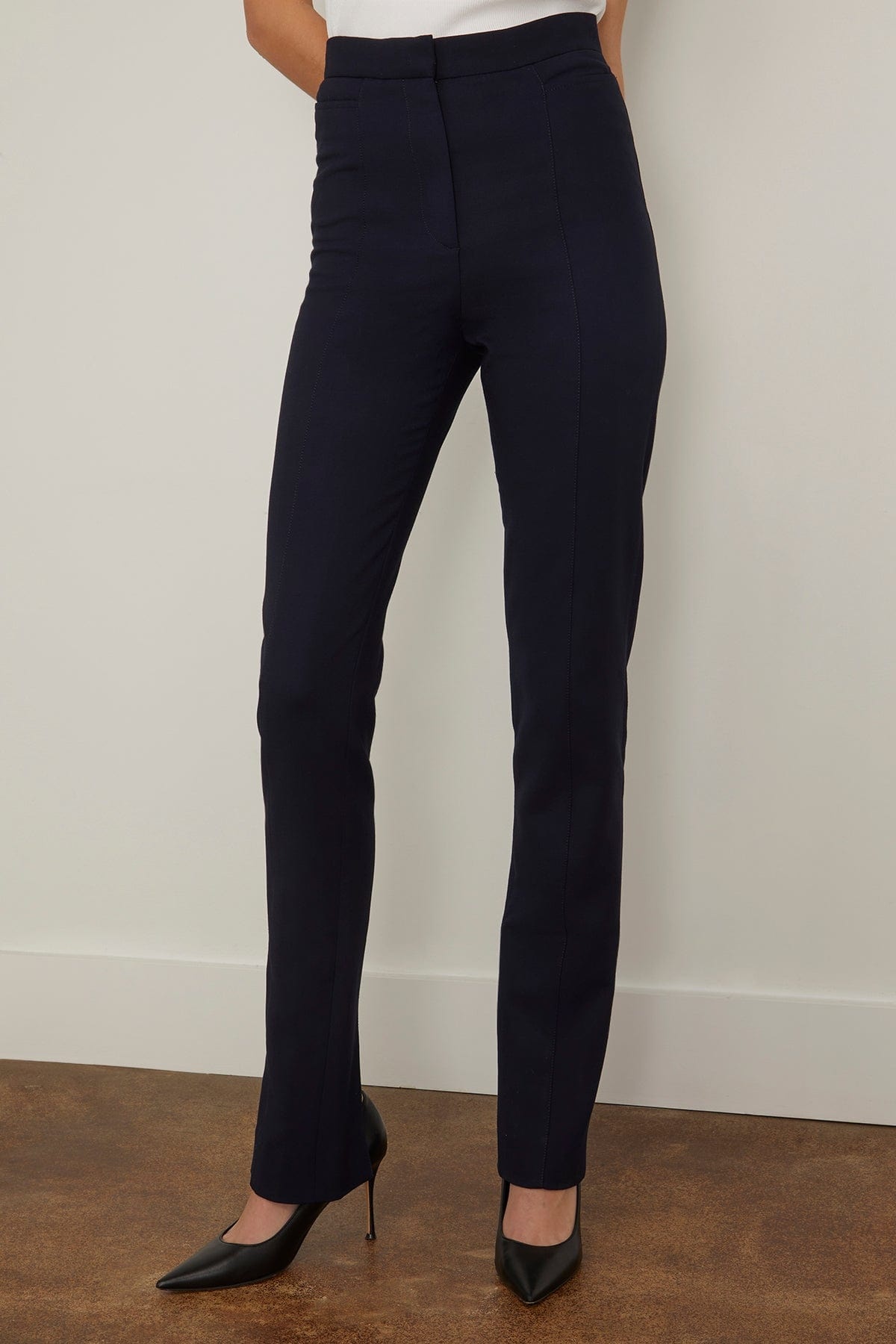 Slim Crepe Suit Trousers in Navy - 3