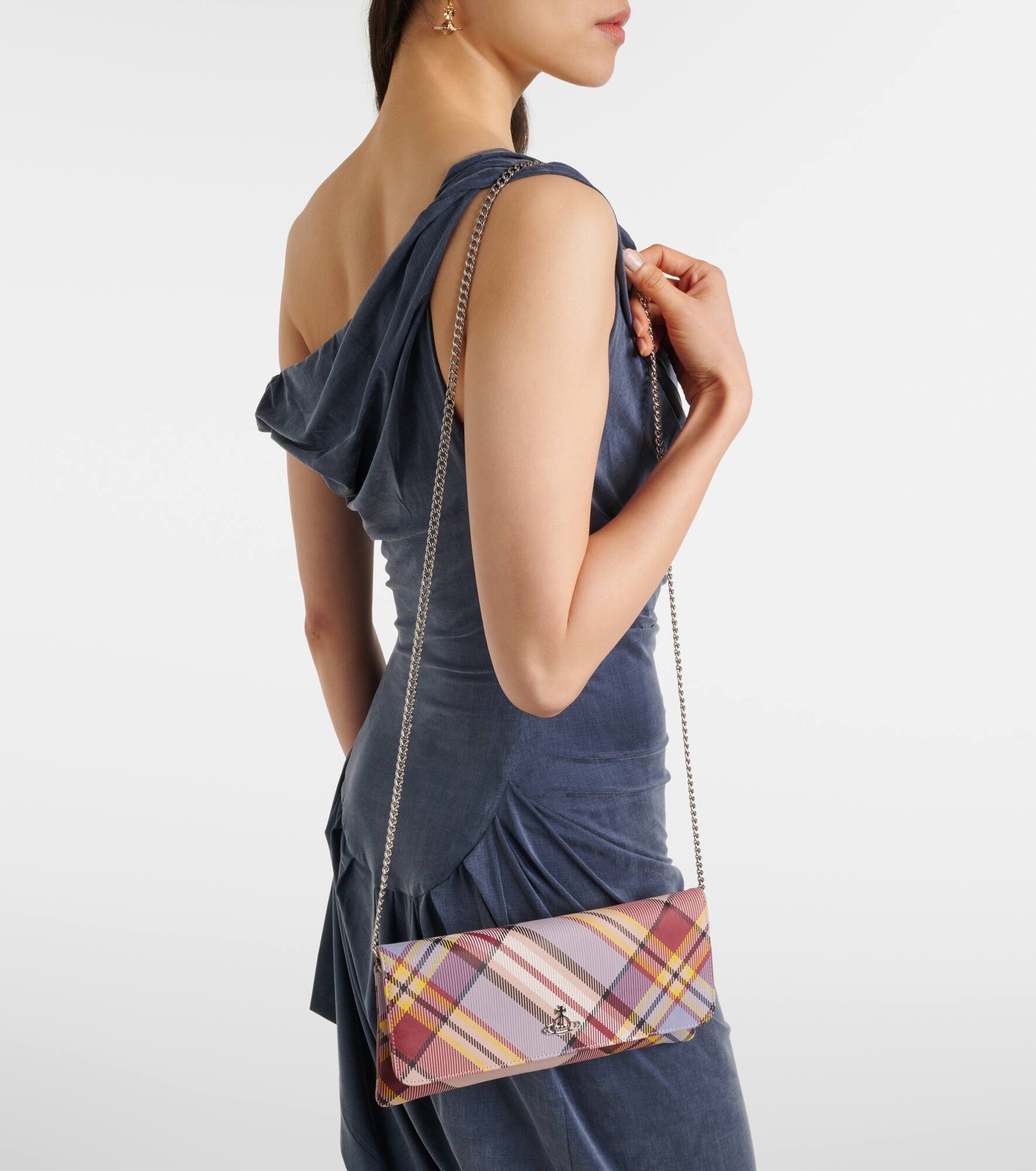 Tartan leather clutch - 6