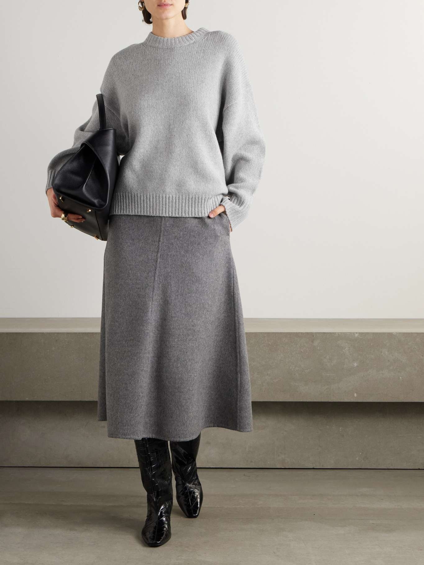 Oversized wool and cashmere-blend sweater Gray - 2