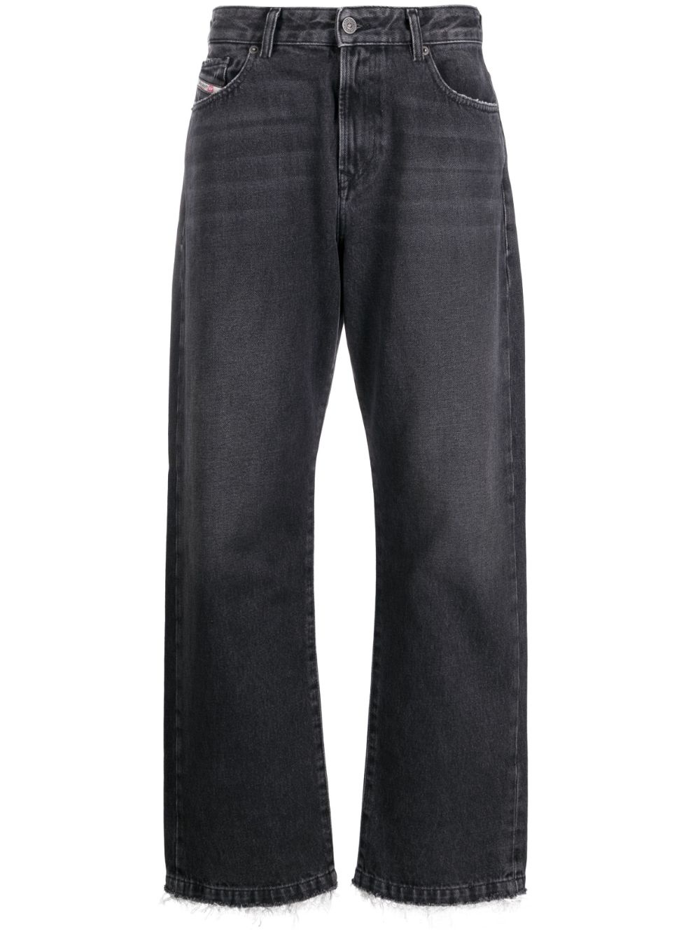 wide-leg lace-trim jeans - 1