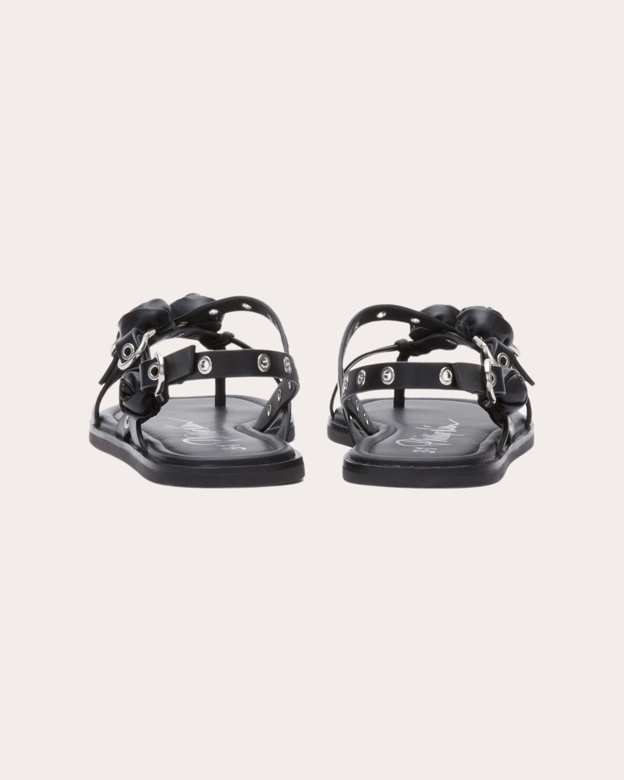 Rosette Eyelet Multi-Strap Leather Sandal - 3