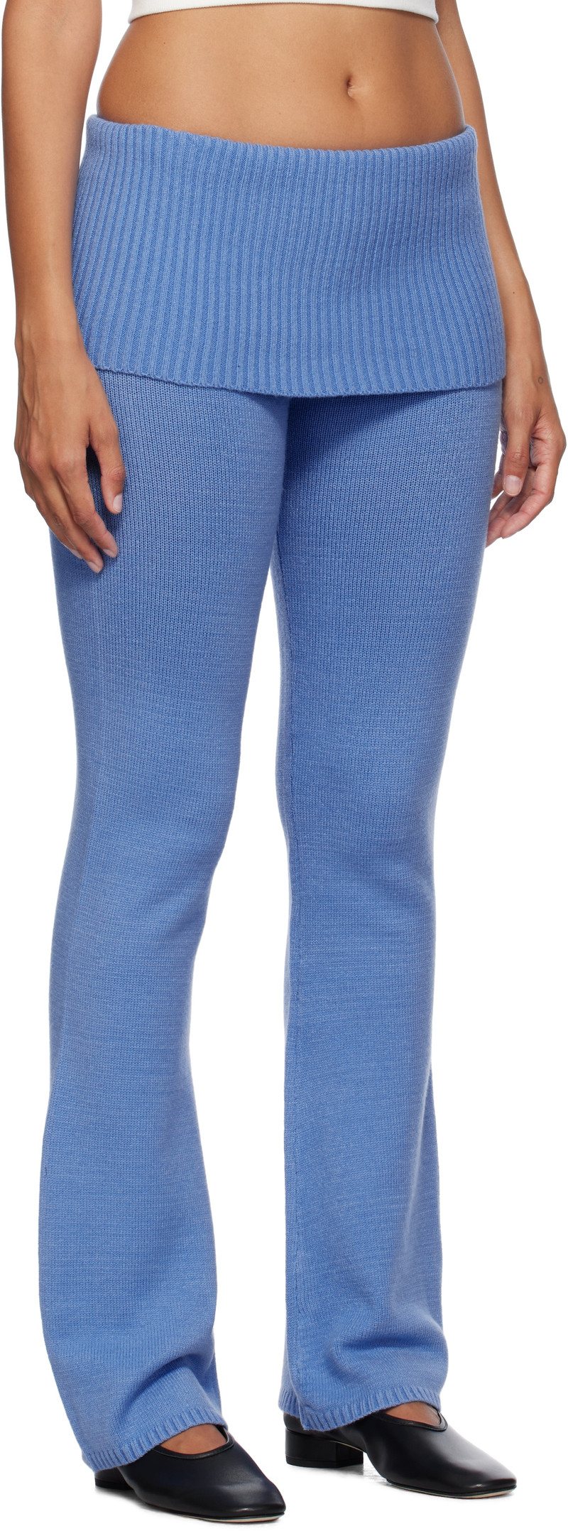 Frankies Bikinis Blue Aimee Knit Lounge Pants outlook