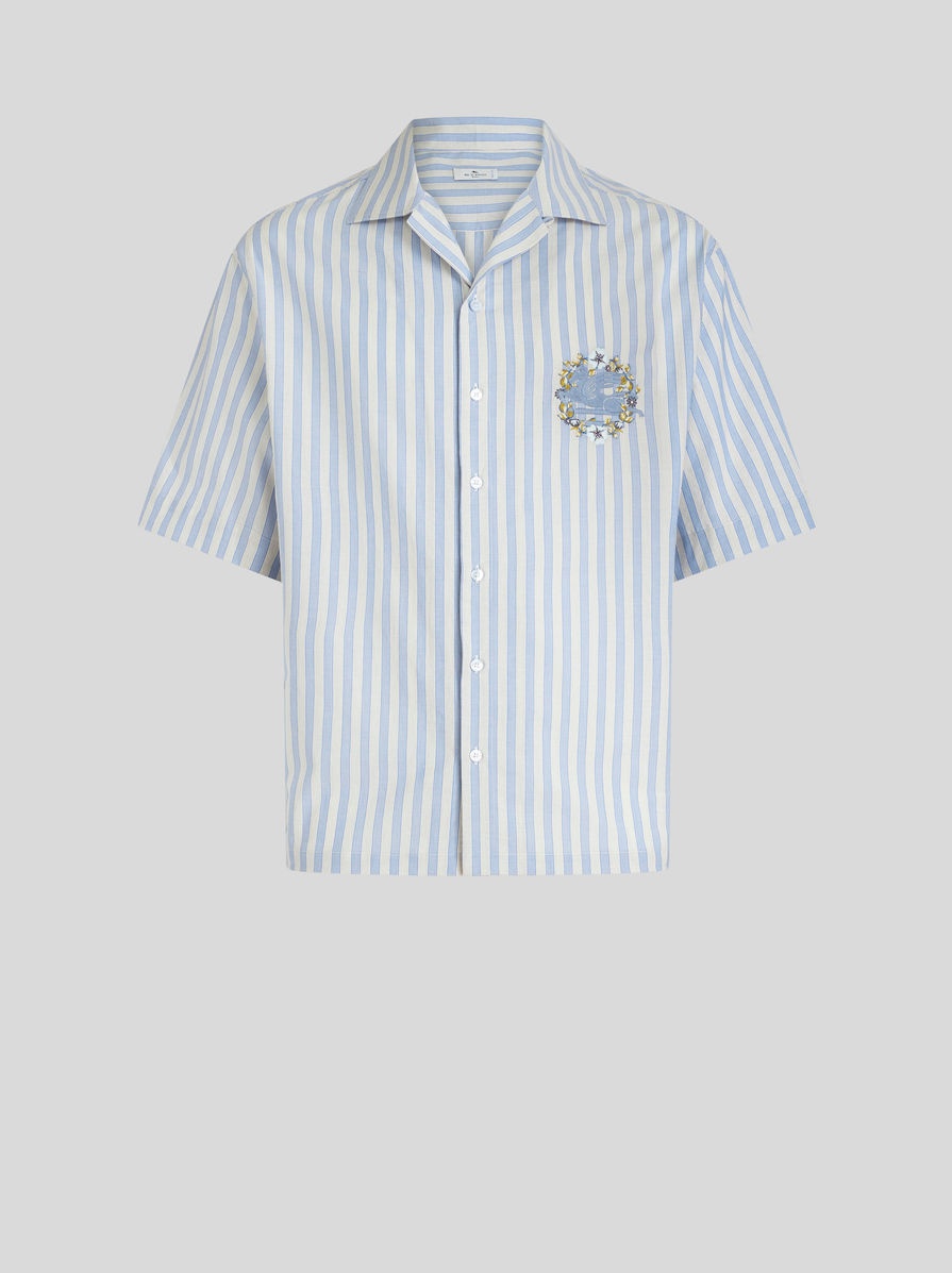 STRIPED BOWLING SHIRT WITH PEGASO - 1