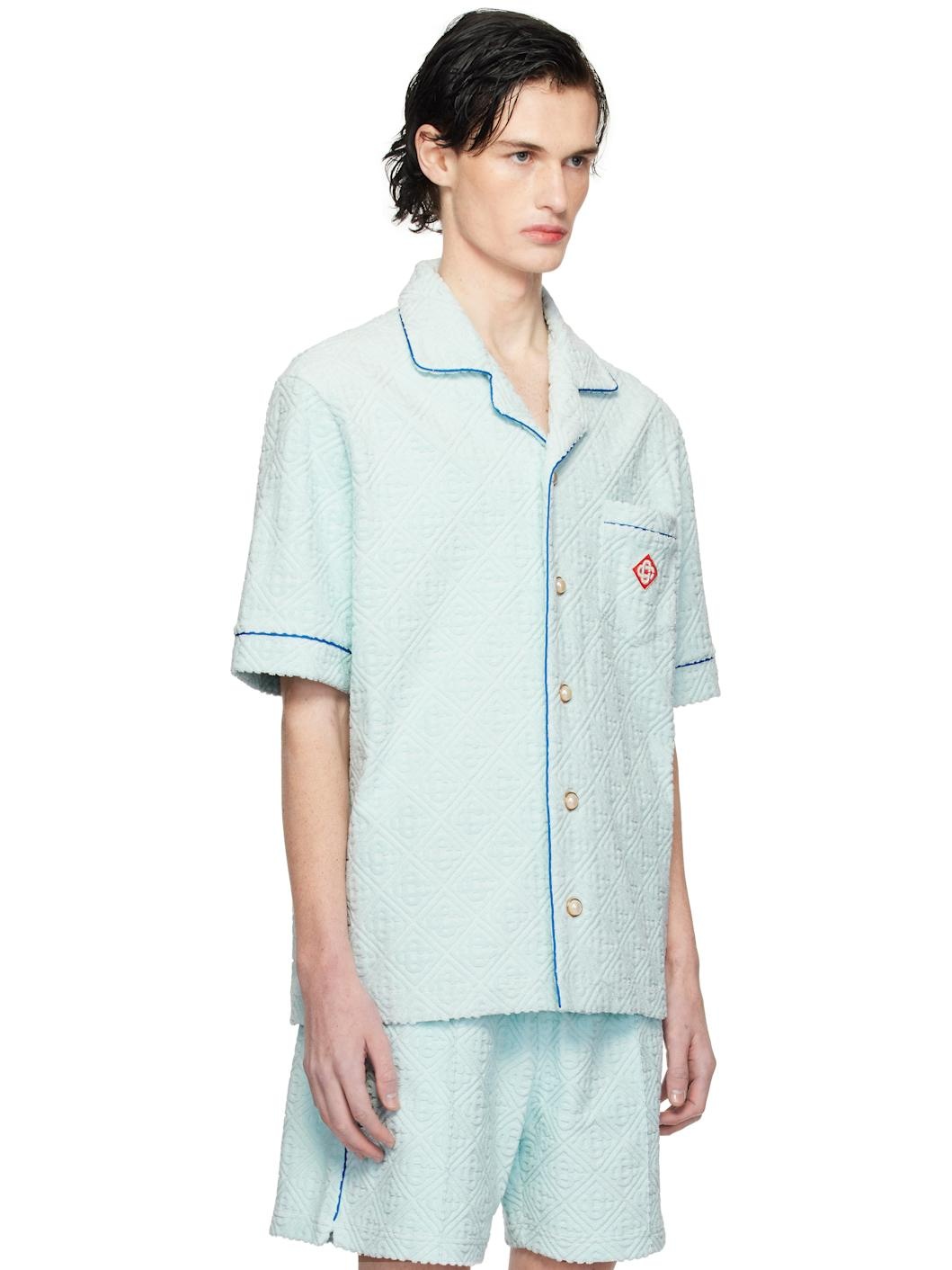 Blue Monogram Towelling Shirt - 2