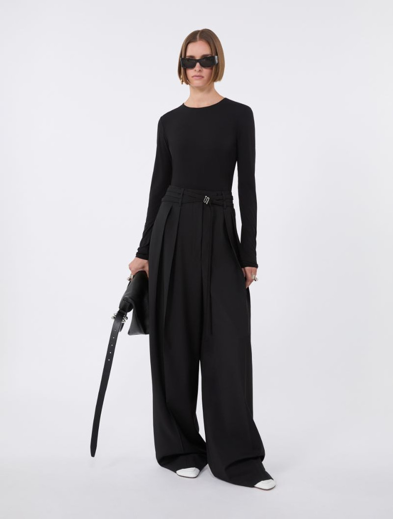 Sportmax Skin-tight jersey T-shirt - black outlook