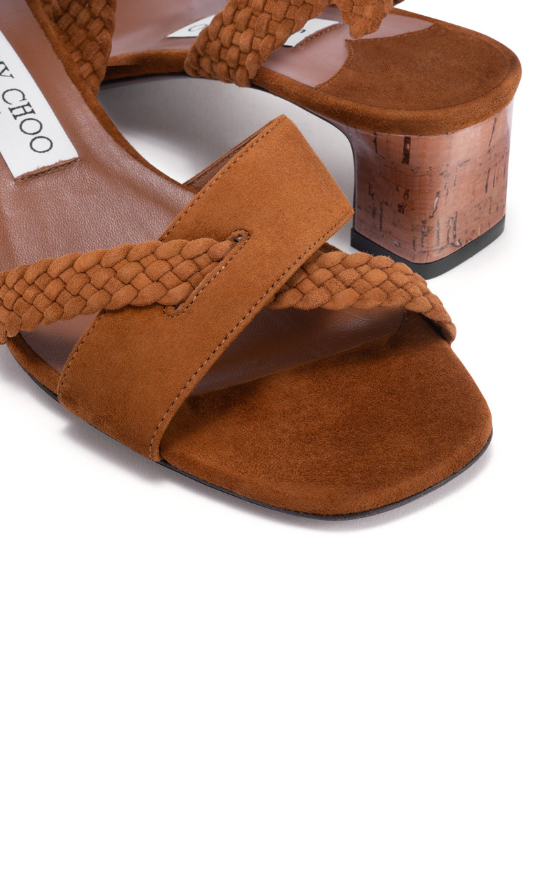 JIMMY CHOO Rori Suede Sandals brown outlook